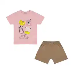 ست تی شرت آستین کوتاه و شلوارک بچگانه ایزی دو مدل 2181292-84