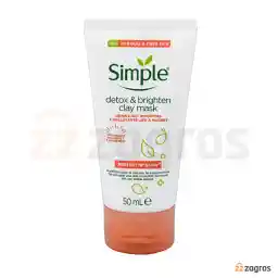 ماسک خاک رس روشن کننده و سم زدای پوست سیمپل مدل Protect N Glow حجم 50 میل
