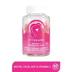 قرص IvyBears ویتامین موی زنانه بیوتین 5000 Mcg 60 قرص
