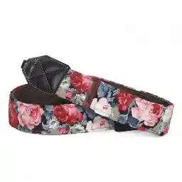 بند دوربین ترنگ طرح گلدار مشکی-طوسی Torang neck strap