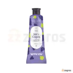 کرم نوسازی دست ویت یو With You حاوی روغن هسته انگور و شی باتر مناسب انواع پوست 50 میل