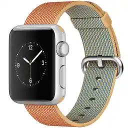 ساعت هوشمند اپل واچ مدل 38mm Aluminum Case With Gold/Red Woven Nylon Band