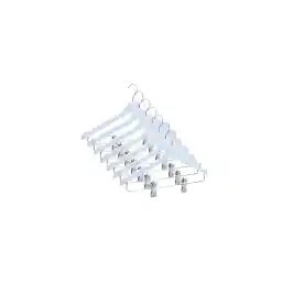 رخت آویز چوبی NYN آویز دامن بنددار رنگ سفید 6 تیکه