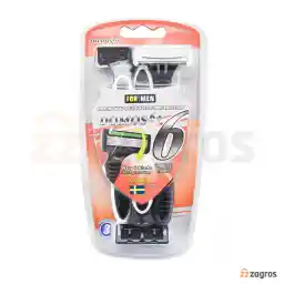 خودتراش مردانه 6 تیغه دوموس مدل +6 بسته 3 عددی