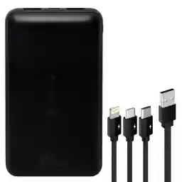 پاوربانک دلوین مدل F18 ظرفیت 24000 میلی آمپر ساعت به همراه کابل تبدیل لایتنینگ / microUSB / USB-C