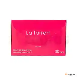 پد لایه بردار و پاکسازی کننده پوست لافارر حاوی AHA 7% و BHA 1.5% بسته 30 عددی