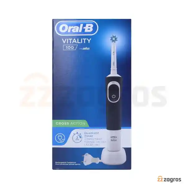 مسواک برقی اورال بی مدل Vitality 100 Cross Action رنگ مشکی
