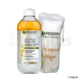 پک محلول میسلار واتر آرایش پاک کن دو فاز گارنیر و پد 70 عددی مناسب انواع پوست