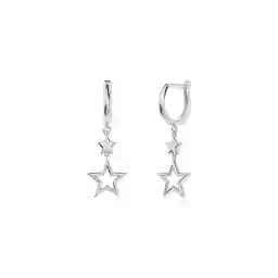 گوشواره نقره سفید دو ستاره زیورآلات Indigo Simple Dangle