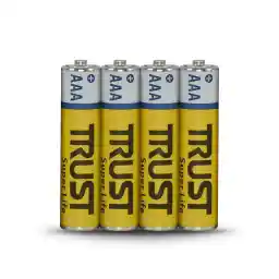باتری نیم قلمی تراست مدل سوپرلایف AAA بسته 4 عددی