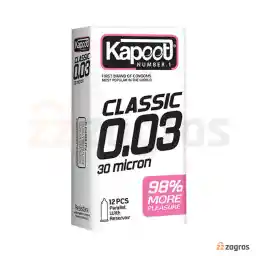 کاندوم کاپوت مدل 0.03 Classic بسته 12 عددی