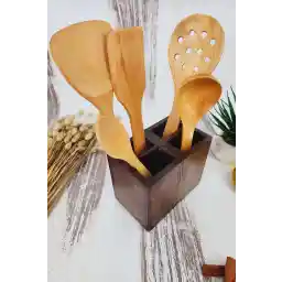 جا قاشق چوبی MONTESEV میز کارد و چنگال عمودی سازماندهی آشپزخانه میز سازماندهی قاشق چوبی