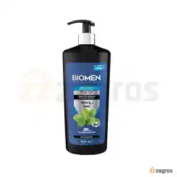 شامپو ضد شوره و طراوت بخش بیومن حاوی منتول و روی مناسب انواع مو 1000 میل