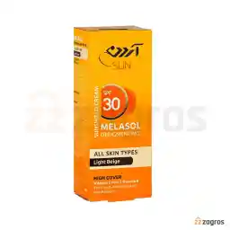 کرم ضد آفتاب ضد لک ملاسول آردن سان SPF30 رنگ بژ روشن مناسب انواع پوست 50 میل