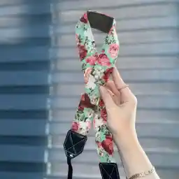 بند دوربین ترنگ طرح گلدار سبز Torang neck strap