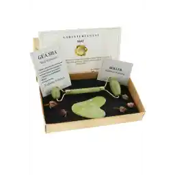 ست سنگ ماساژ صورت Seay Yeşim Face Roller & Heart Gua Sha Tool Massage Tool Massage Stone Premium