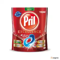 قرص ماشین ظرفشویی 4 در 1 پریل مدل Excellence بسته 60 عددی