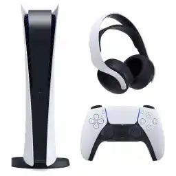 مجموعه کنسول بازی سونی مدل PLayStation 5 Digital به همراه هدست سونی Pulse 3D مجموعه کنسول بازی سونی مدل PLayStation 5 Digital به همراه هدست سونی Pulse 3D