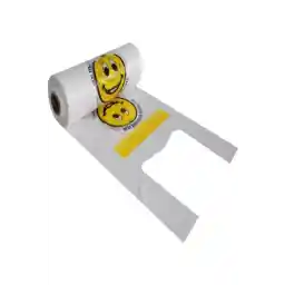 بسته بندی AYLİZ PLAST سایز متوسط ​​چهره خندان چاپ شده کیسه رولی مارکت سبزی فروشی 1 عدد 25x45 سانتی متر