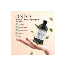 شامپو تغذیه کننده و ترمیم کننده بیوتین و کلاژن oniva 400 میلی لیتر.