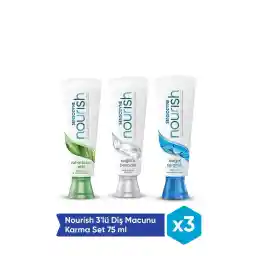 ست مخلوط خمیر دندان Sensodyne Nourish 3 عددی 75 mlx3 (حساسیت و سفیدی)