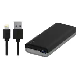 پاوربانک آی واک مدل CHIC 10000PD UBC1002 ظرفیت 10000 میلی آمپر ساعت به همراه کابل تبدیل USB به لایتنینگ آی واک مدل CST004i طول 1 متر