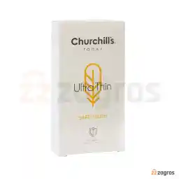 کاندوم خیلی نازک چرچیلز حاوی ماده اسپرم کش با اسانس وانیل و روان کننده بسته 12 عددی