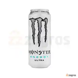 نوشیدنی انرژی زا بدون کالری مانستر سفید مدل Ultra حجم 500 میل