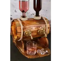 پایه نوشیدنی طبیعی چوبی 2 تکه بشکه ای Conqueror Wood