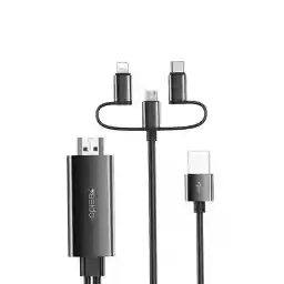 کابل 3 سر لایتنینگ، تایپسی، میکرو به Hdmi یسیدو 4k مدل HM05 طول 1.8 متر