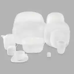 سرویس 27 پارچه چینی زرین ایران مدل کواترو سفید درجه عالی