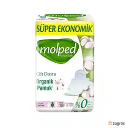 نوار بهداشتی مولپد سری Pure & Soft سایز بلند بسته 18 عددی