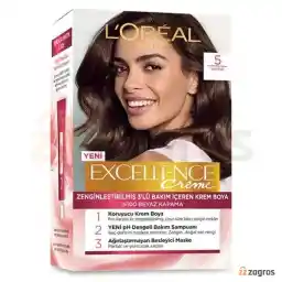 کیت رنگ مو لورآل شماره 5 سری Excellent پایه رنگ قهوه ای