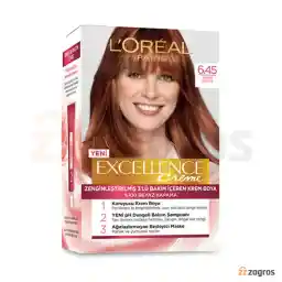 کیت رنگ مو قهوه ای مسی لورآل سری Excellence شماره 6.45