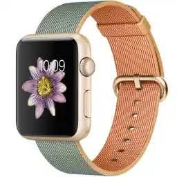 ساعت هوشمند اپل واچ مدل 42mm Aluminum Case With Gold Royal Blue Woven Nylon Band