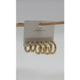 ست گوشواره 6 تکه طلایی حصیری زنانه monalisatoka