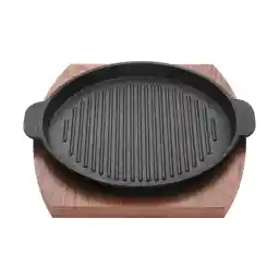 تابه گریل چدن نالینو مدل Fahita سایز 20 به همراه استند چوبی