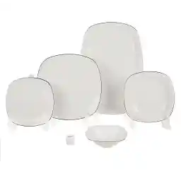 سرویس چینی 27 پارچه غذاخوری چینی زرین ایران سری کواترو مدل سمن درجه عالی