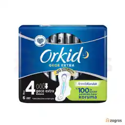 نوار بهداشتی مخصوص شب ارکید مدل GECE EKSTRA سایز 4 بسته 6 عددی
