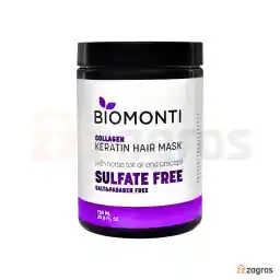 ماسک مو بدون سولفات و نمک کراتینه بیومونتی Biomonti حاوی کلاژن 750 میل