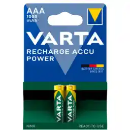 باتری نیم قلمی قابل شارژ وارتا مدل ACCU power Ready-to-use 1000 بسته دو عددی