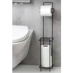 YZG HOME HOMETRENDY WC توالت حمام پایه پایه جا کاغذی تعویض جای کاغذ توالت مات مشکی Vc جای کاغذ مشکی