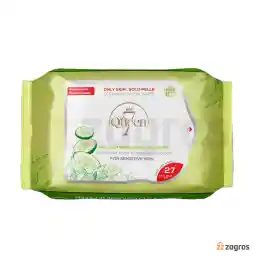 دستمال مرطوب آرایش پاک کن سون کوئین مناسب پوست حساس بسته 27 عددی