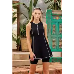 رمسا مایو آستین صفر با شورت مایو نیمه روکش Stane 3600 مشکی رمسا مایو