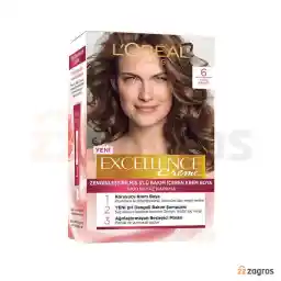 کیت رنگ مو لورآل سری Excellence Cream شماره 6 رنگ قهوه ای روشن