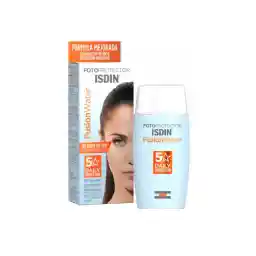 کرم ضد آفتاب بدون رنگ ایزدین SPF50 مدل Fusion Water محافظ UVA ،UVB، ضد حساسیت، مناسب انواع پوست حجم 50 میلیلیتر