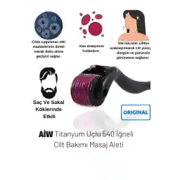 شانه مراقبت از مو، ریش و پوست سوزنی Aiw 0.5 میلی متری درمارولر تیتانیوم تیپ 540