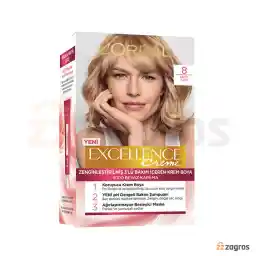 کیت رنگ مو لورآل بلوند تیره شماره 8 سری Excellence