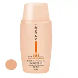 کرم ضدآفتاب رنگی ژیناژن مدل SPF50، مناسب پوستهای چرب، حجم 50 میلیلیتر