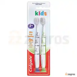 مسواک کودک کلگیت مناسب بالای 2 سال با برس خیلی نرم بسته 2 عددی